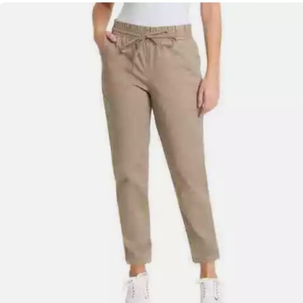 Gloria Vanderbilt Cropped Drawstring Ankle Pants in Khaki